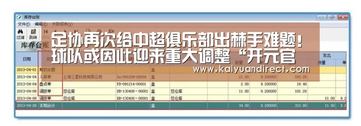 足协再次给中超俱乐部出棘手难题!球队或因此迎来重大调整“开元官方”(图1) 开元首页